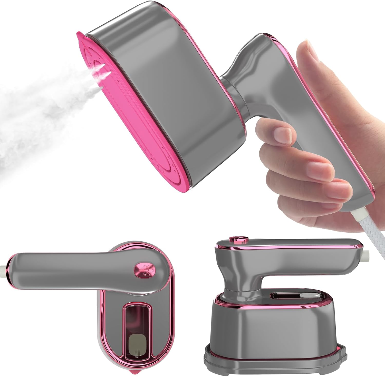 Portable White Gold Travel Steam Iron