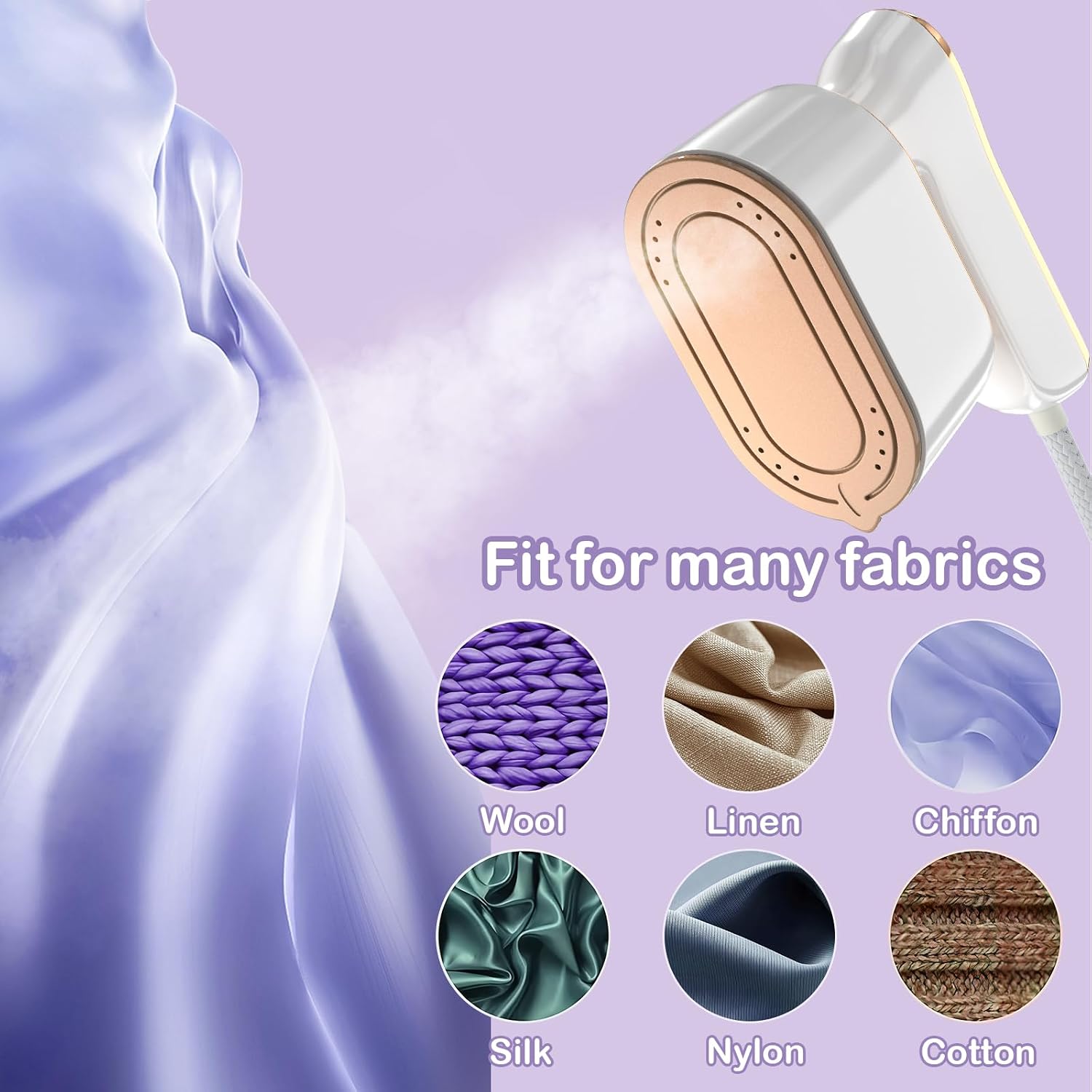 Portable White Gold Travel Steam Iron