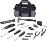 65-piece home repair tool kit with carry bag