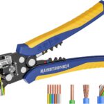Self-adjusting wire stripper and crimper tool