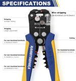Self-adjusting wire stripper and crimper tool