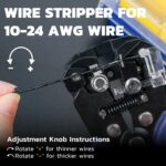Self-adjusting wire stripper and crimper tool