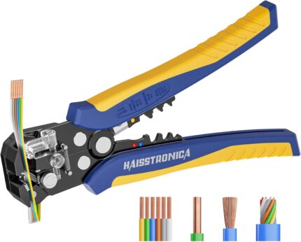 Self-adjusting wire stripper and crimper tool