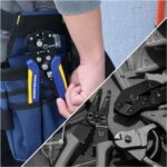 Self-adjusting wire stripper and crimper tool