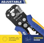 Self-adjusting wire stripper and crimper tool