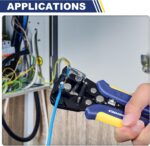 Self-adjusting wire stripper and crimper tool