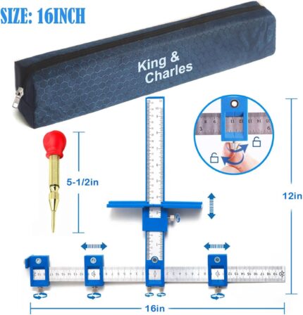 Cabinet hardware jig kit with auto punch