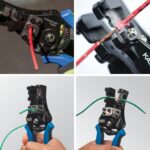 Spring-loaded wire stripper and cutter