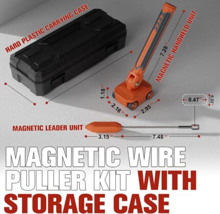 Magnetic wire puller kit with hard case