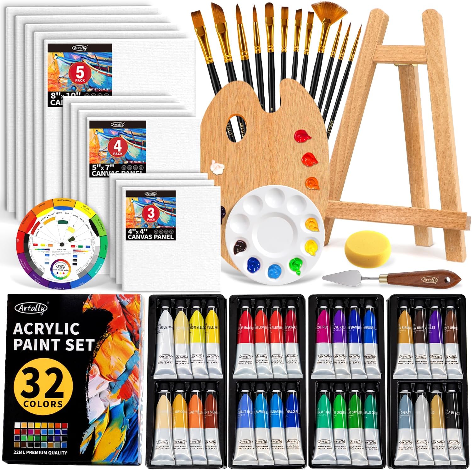 Piece Acrylic - 62-Piece Acrylic Painting Set