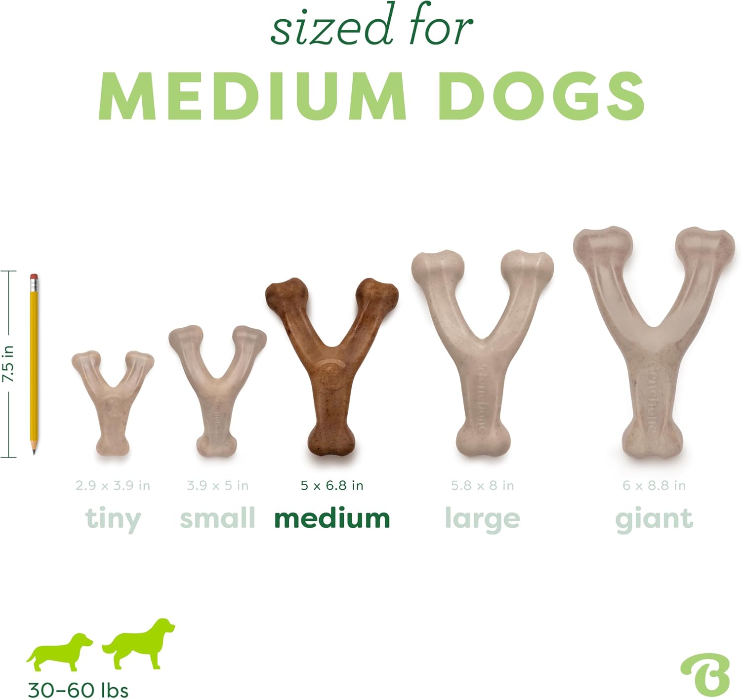 Benebone Wishbone Durable Dog Chew Toy for Aggressive Chewers, Real Bacon, Made in USA, Medium | Durable, Super Chewer, Made