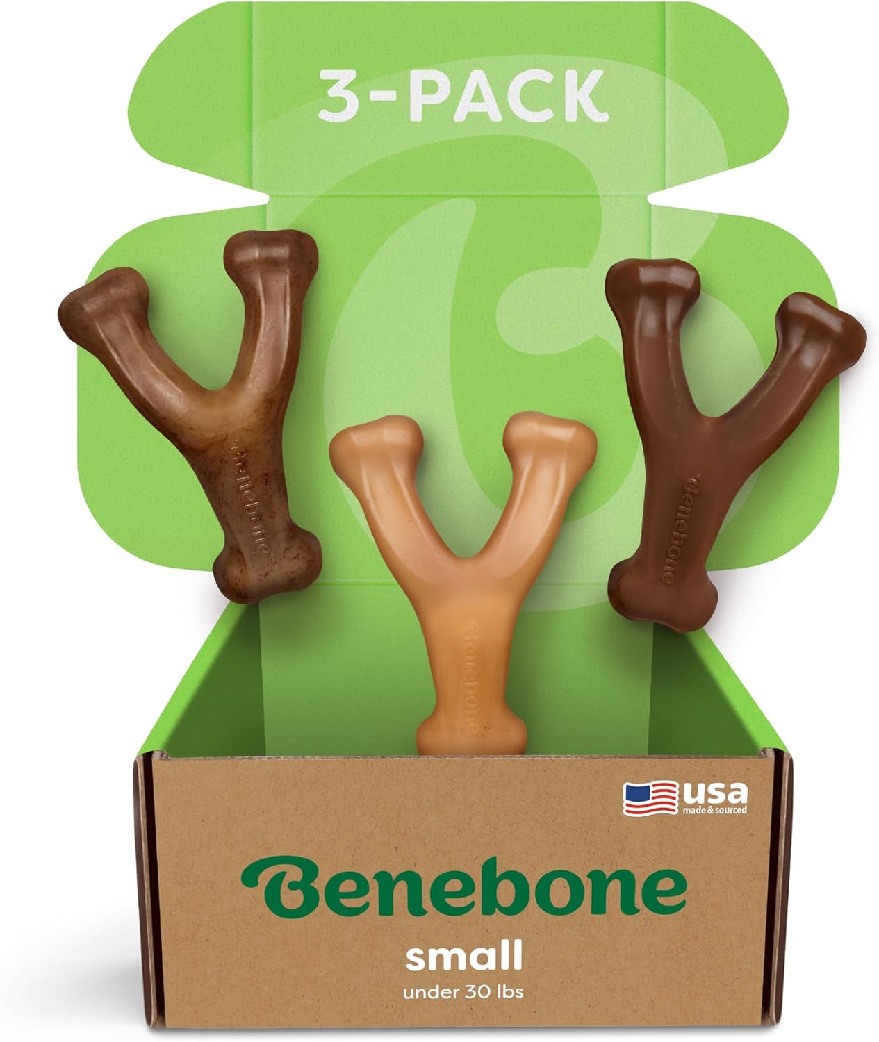 Benebone Wishbone Durable Dog Chew Toy for Aggressive Chewers, Real Bacon, Made in USA, Medium | Durable, Super Chewer, Made