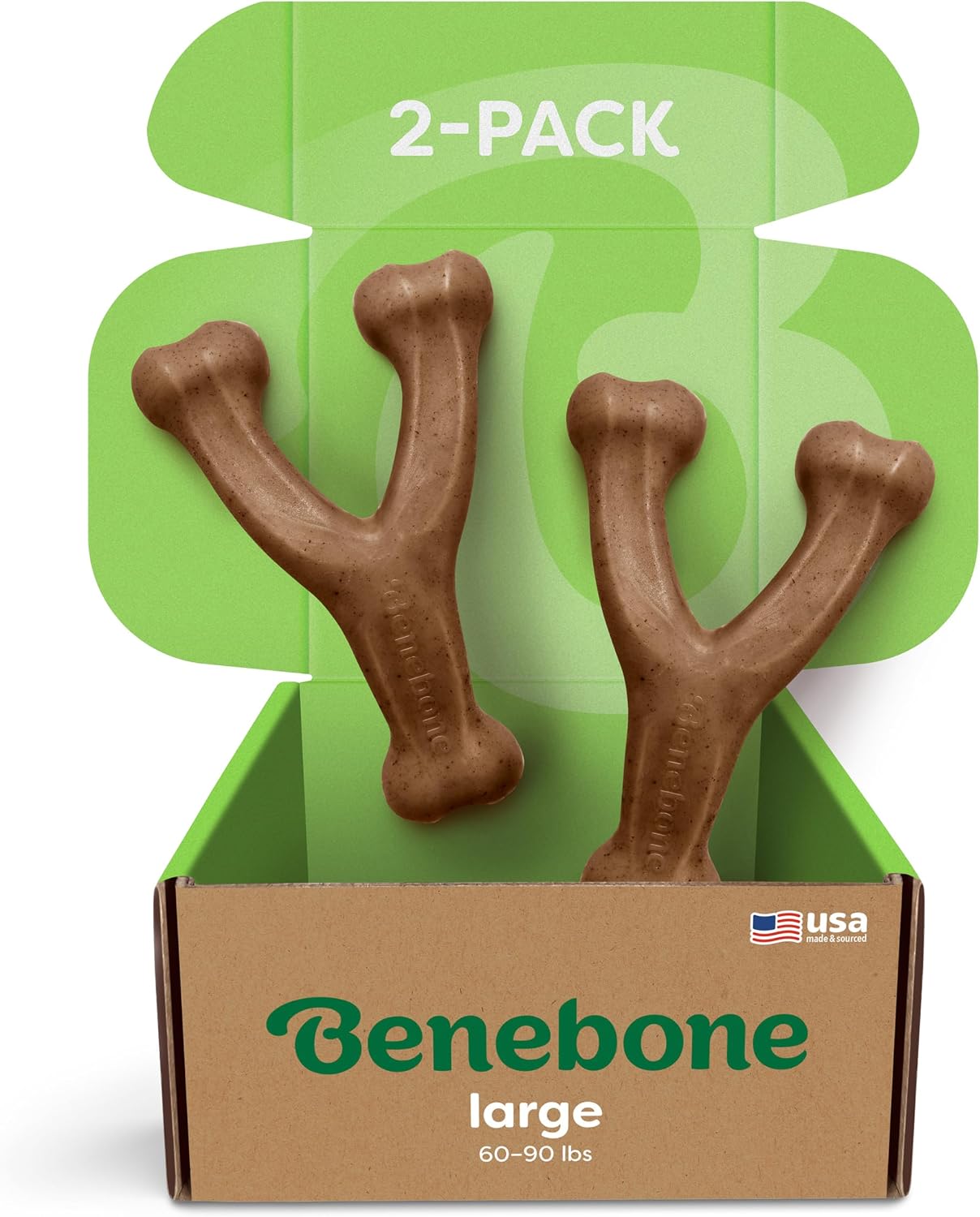 Benebone Wishbone Durable Dog Chew Toy for Aggressive Chewers, Real Bacon, Made in USA, Medium | Durable, Super Chewer, Made