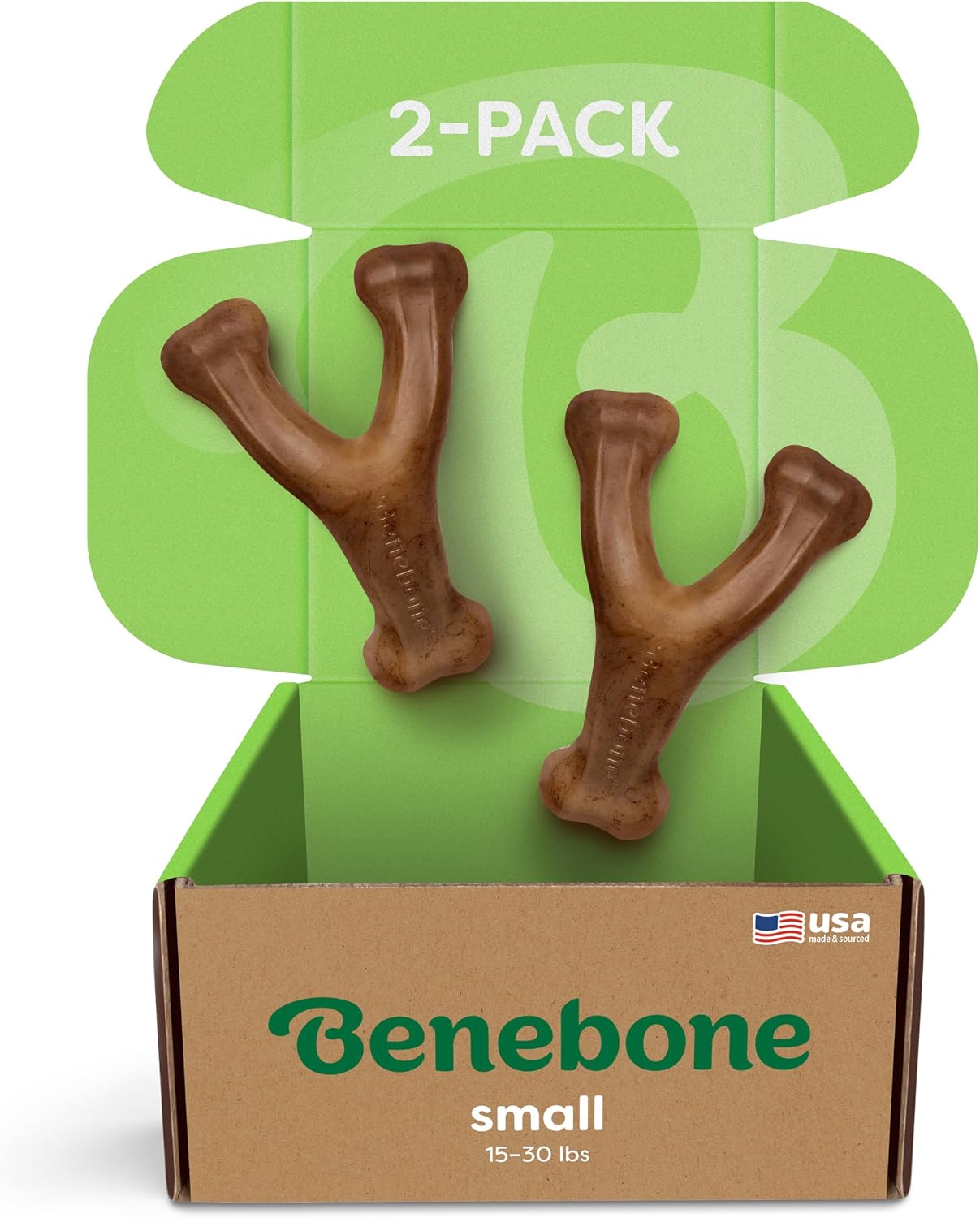 Benebone Wishbone Durable Dog Chew Toy for Aggressive Chewers, Real Bacon, Made in USA, Medium | Durable, Super Chewer, Made