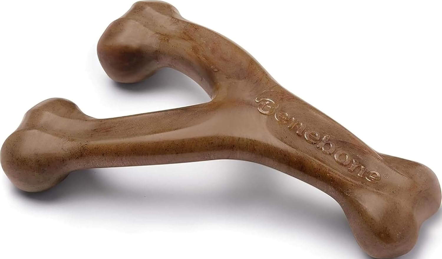 Benebone Wishbone Durable Dog Chew Toy for Aggressive Chewers, Real Bacon, Made in USA, Medium | Durable, Super Chewer, Made