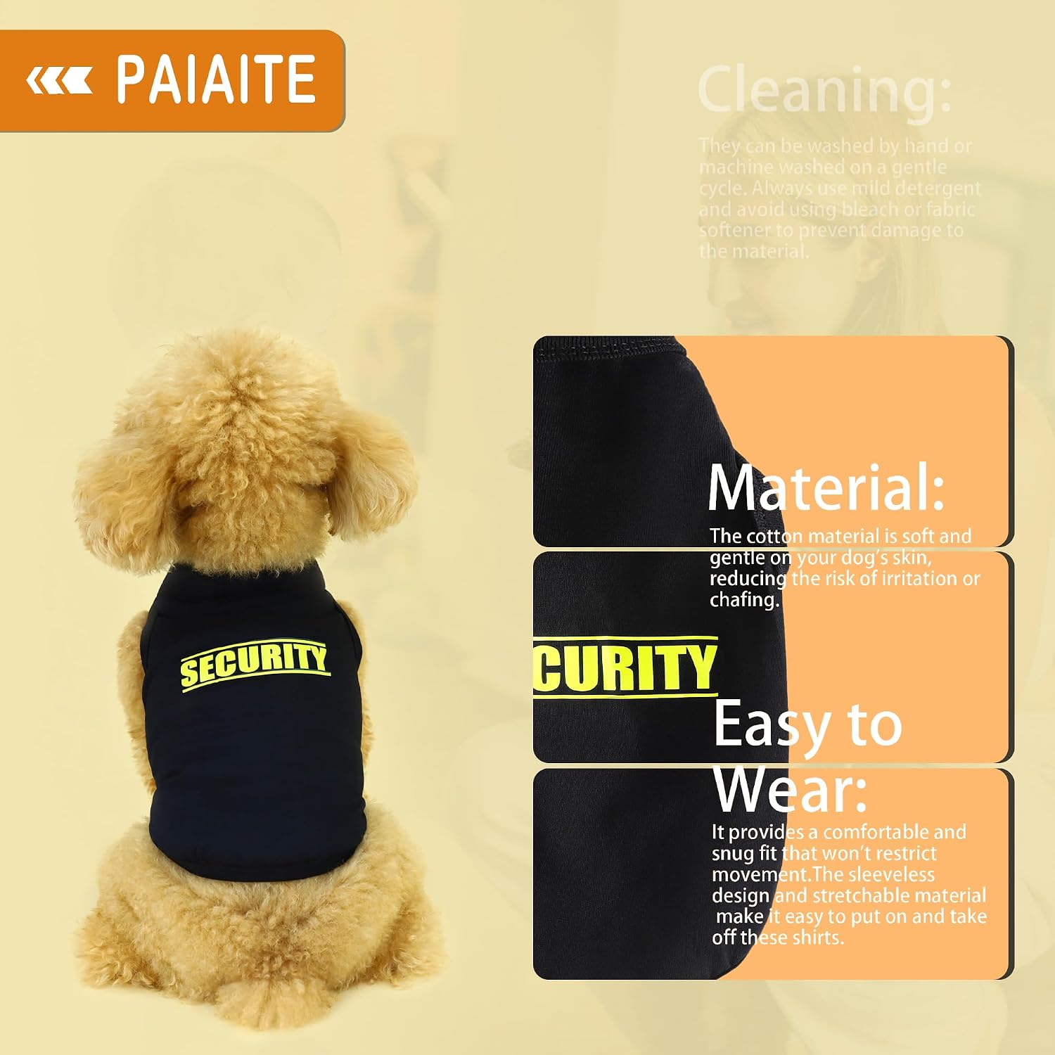 Discover Cozy Cotton Canine Wear: Soft, Lightweight, and Breathable Dog Shirt Vest with Eye-Catching Graphics(Security), Keep