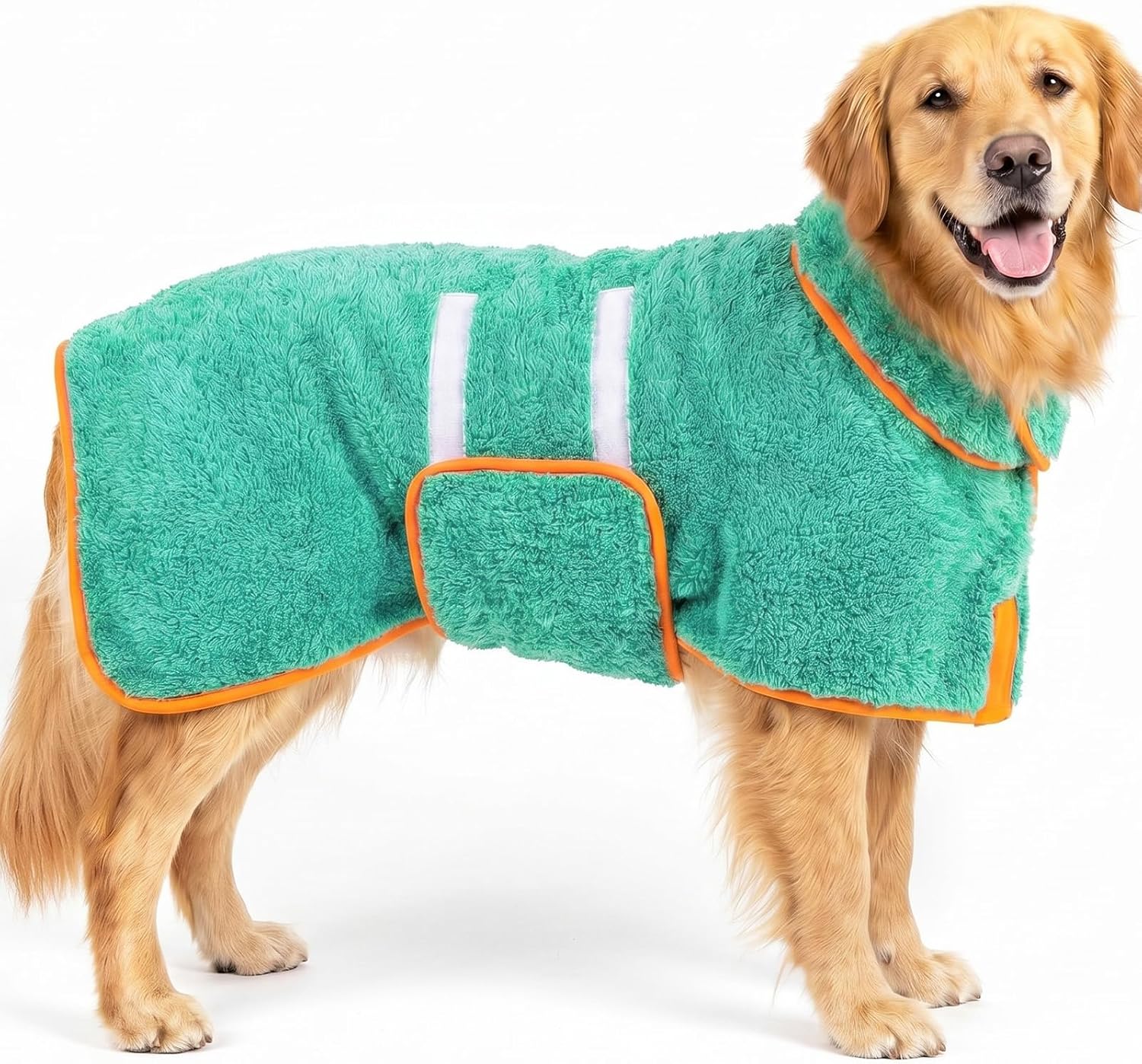 Dog Bathrobe, Super Absorbent for Small to Large Dogs, Dark Blue XL | Dog Robes with Soft Fleece, Warm & Cozy, Adjustable Fit