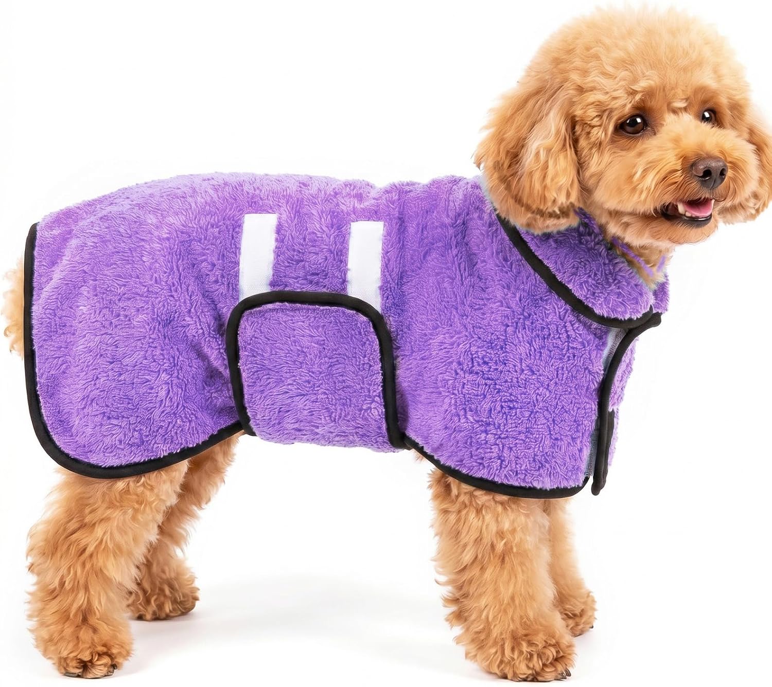 Dog Bathrobe, Super Absorbent for Small to Large Dogs, Dark Blue XL | Dog Robes with Soft Fleece, Warm & Cozy, Adjustable Fit