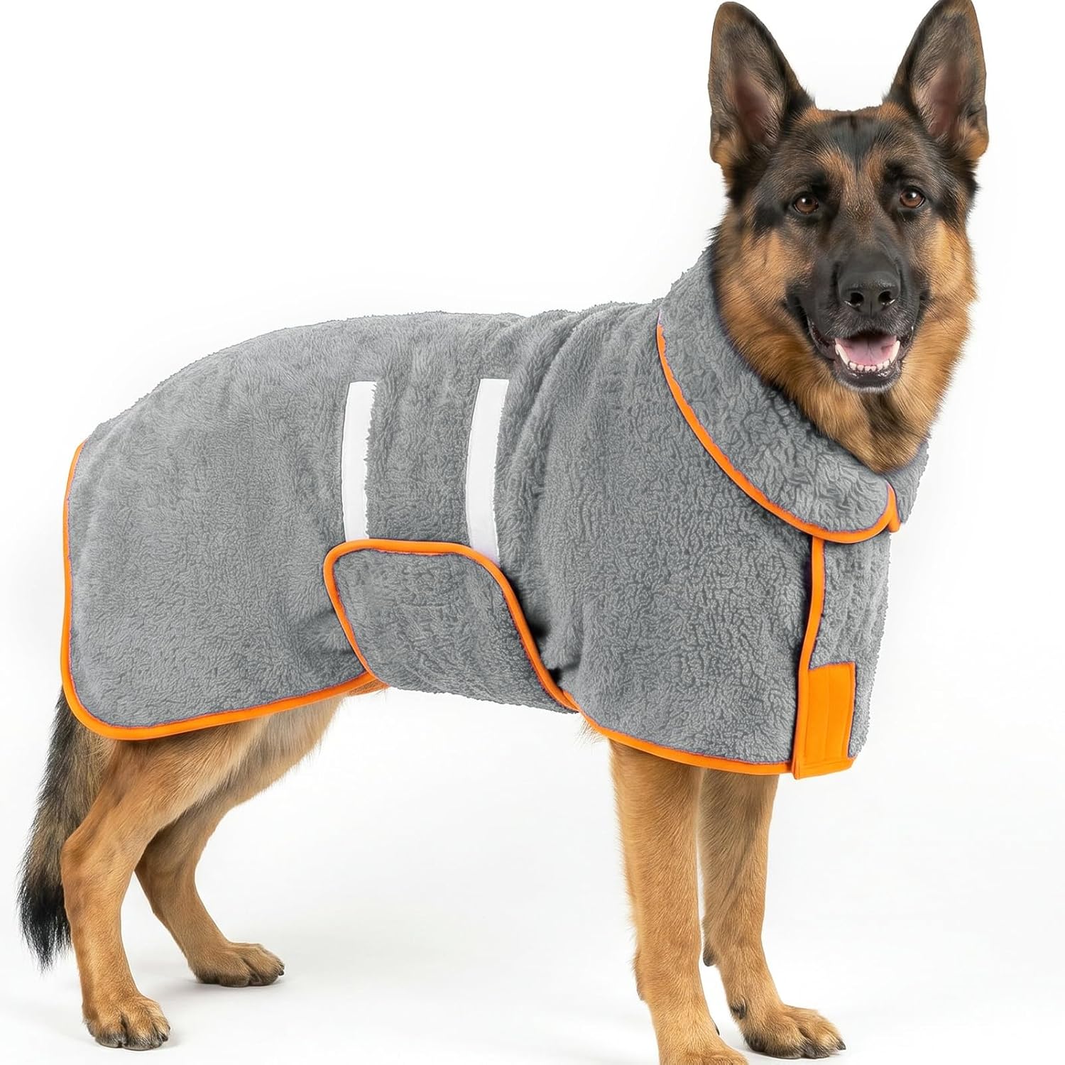 Dog Bathrobe, Super Absorbent for Small to Large Dogs, Dark Blue XL | Dog Robes with Soft Fleece, Warm & Cozy, Adjustable Fit