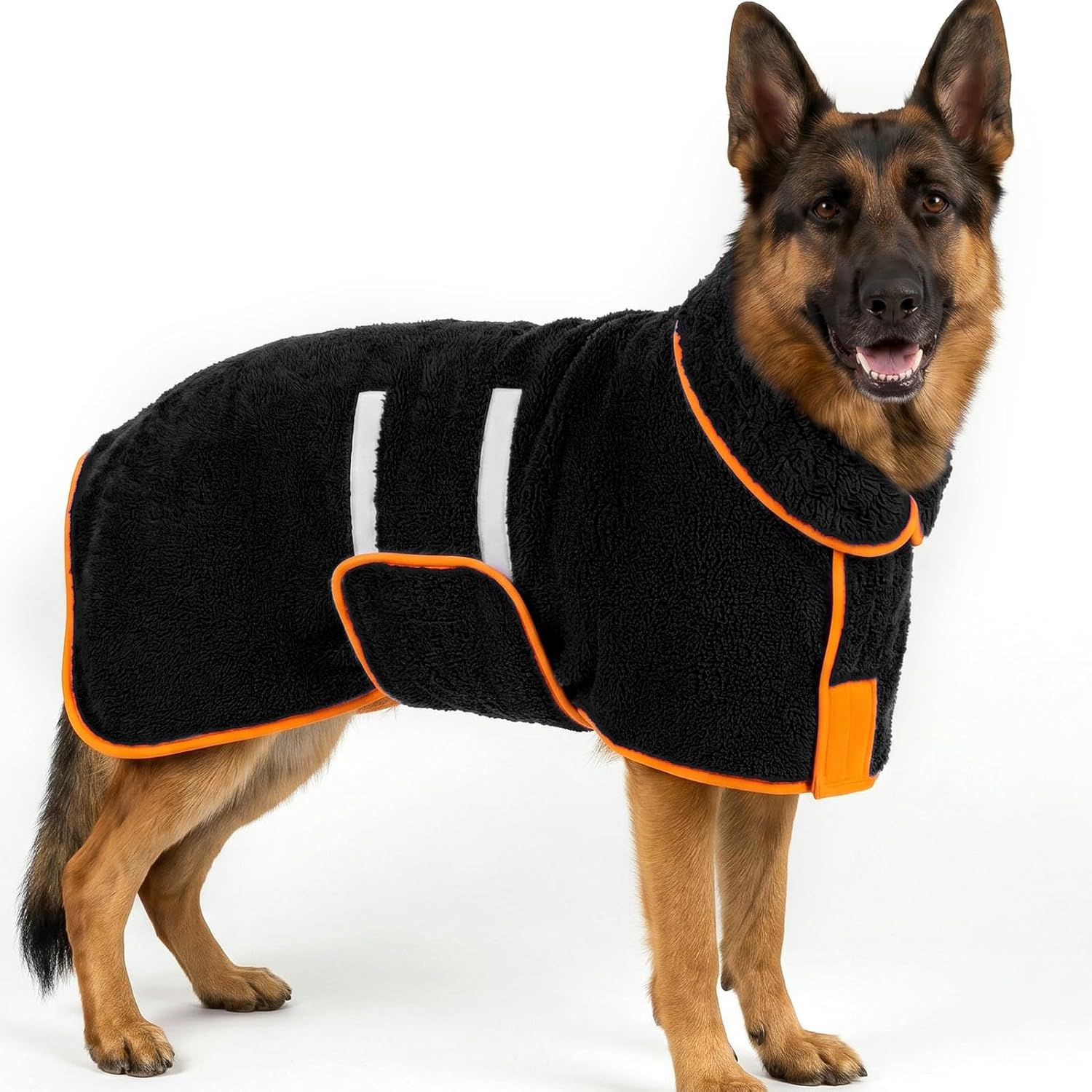 Dog Bathrobe, Super Absorbent for Small to Large Dogs, Dark Blue XL | Dog Robes with Soft Fleece, Warm & Cozy, Adjustable Fit