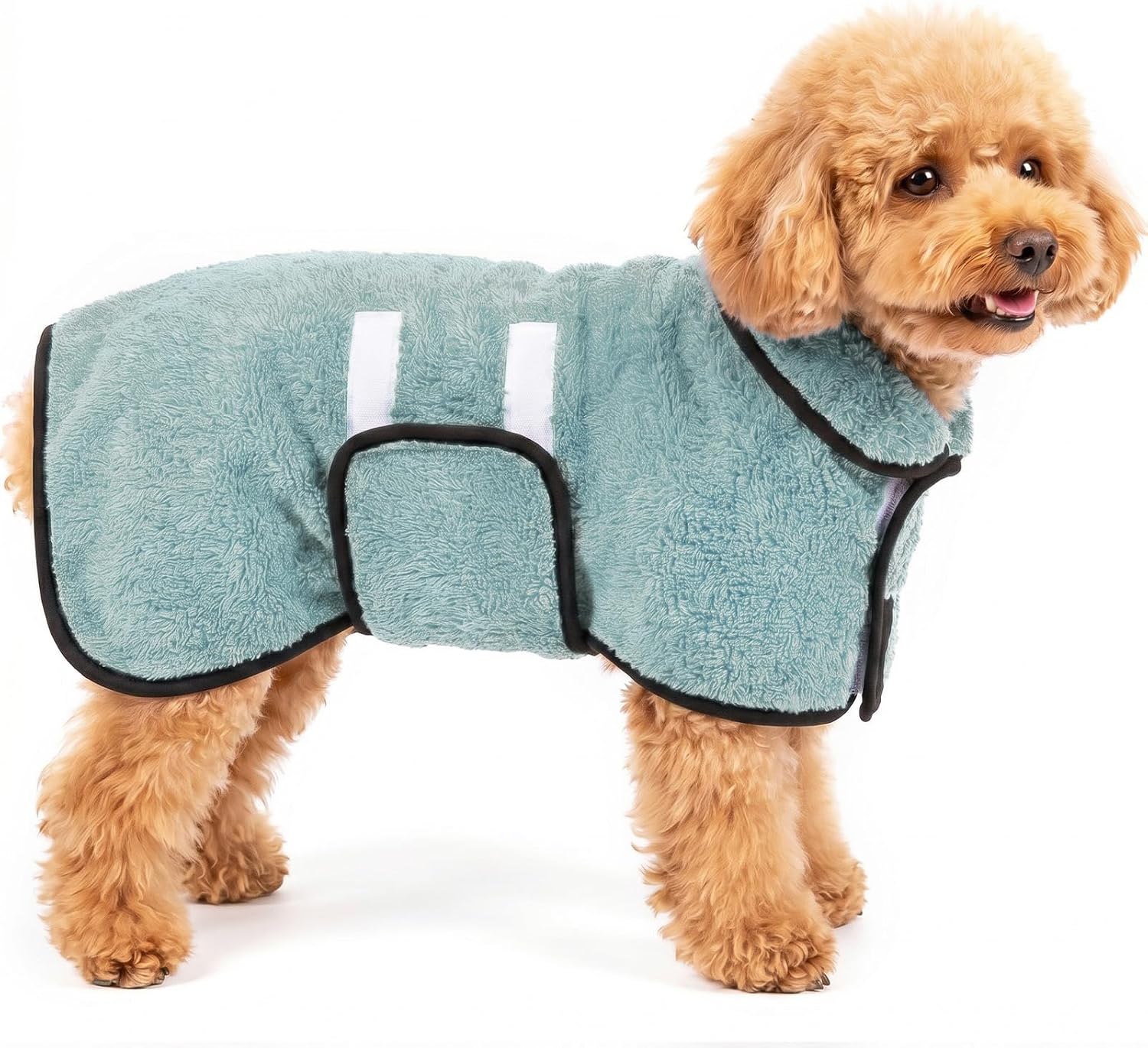 Dog Bathrobe, Super Absorbent for Small to Large Dogs, Dark Blue XL | Dog Robes with Soft Fleece, Warm & Cozy, Adjustable Fit