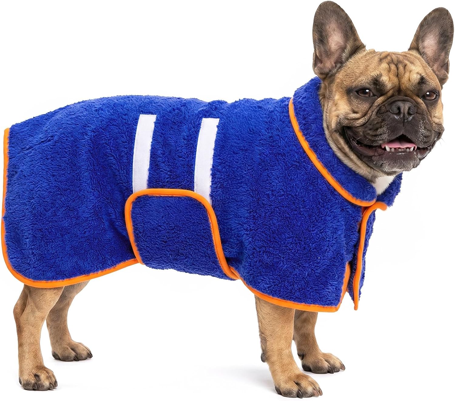 Dog Bathrobe, Super Absorbent for Small to Large Dogs, Dark Blue XL | Dog Robes with Soft Fleece, Warm & Cozy, Adjustable Fit