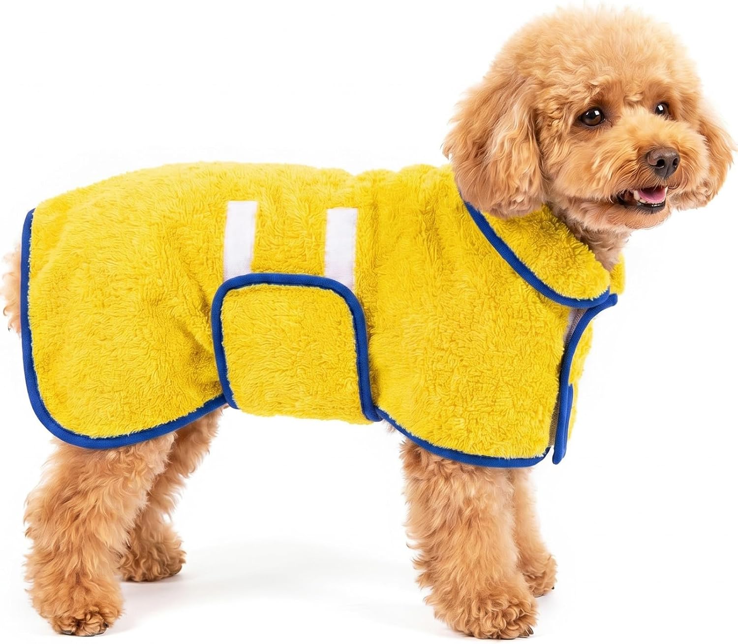 Dog Bathrobe, Super Absorbent for Small to Large Dogs, Dark Blue XL | Dog Robes with Soft Fleece, Warm & Cozy, Adjustable Fit
