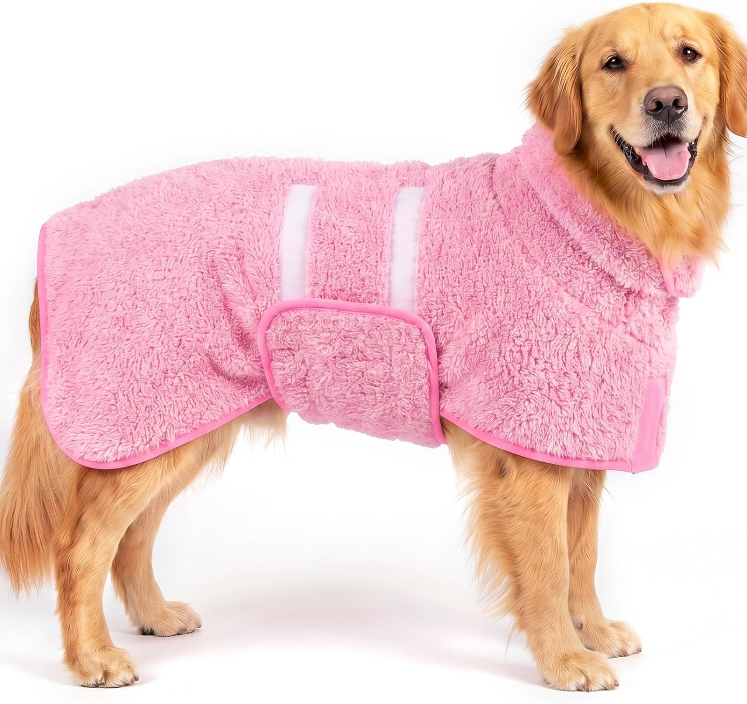 Dog Bathrobe, Super Absorbent for Small to Large Dogs, Dark Blue XL | Dog Robes with Soft Fleece, Warm & Cozy, Adjustable Fit