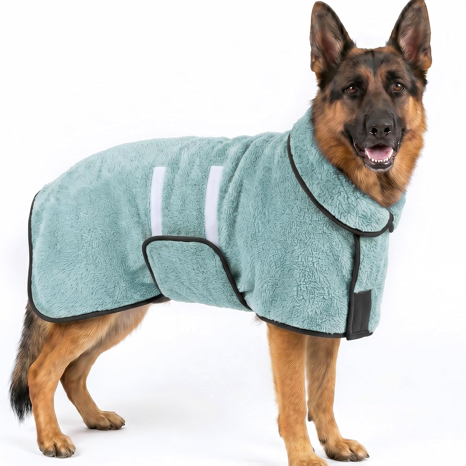 Dog Bathrobe, Super Absorbent for Small to Large Dogs, Dark Blue XL | Dog Robes with Soft Fleece, Warm & Cozy, Adjustable Fit