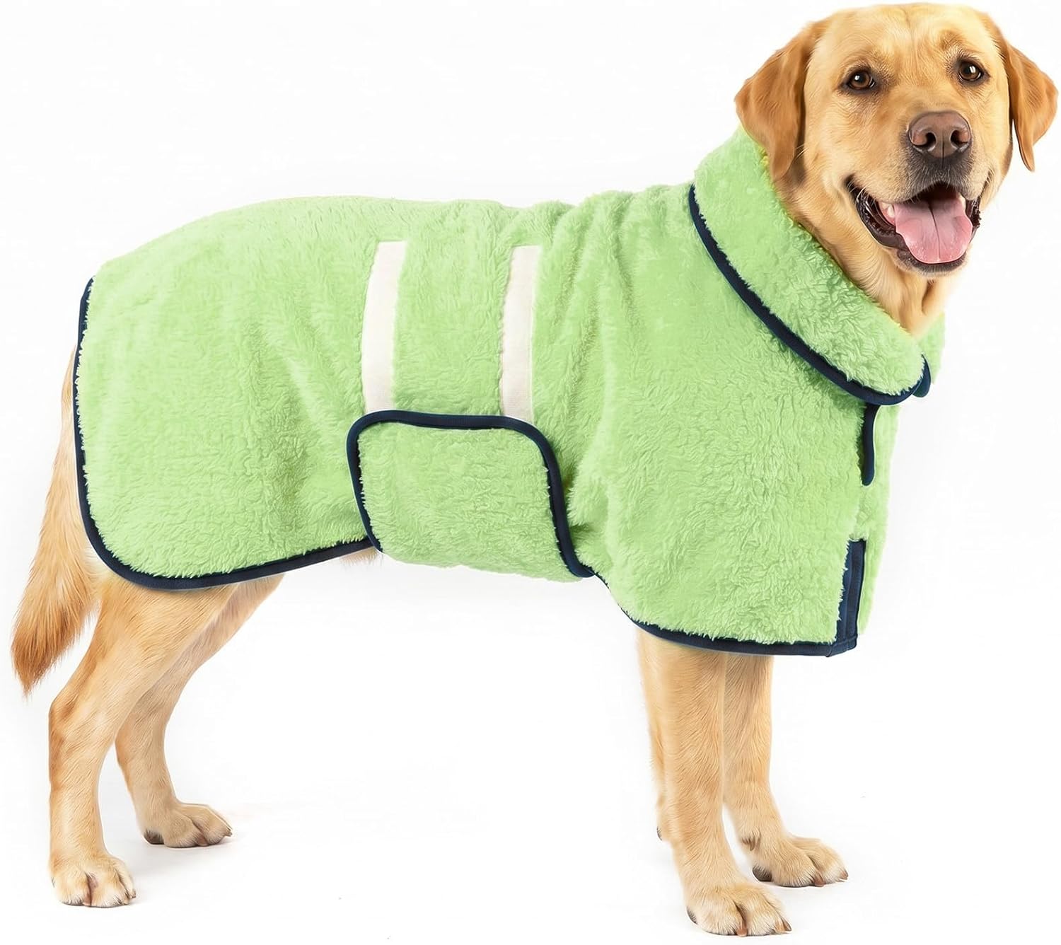 Dog Bathrobe, Super Absorbent for Small to Large Dogs, Dark Blue XL | Dog Robes with Soft Fleece, Warm & Cozy, Adjustable Fit