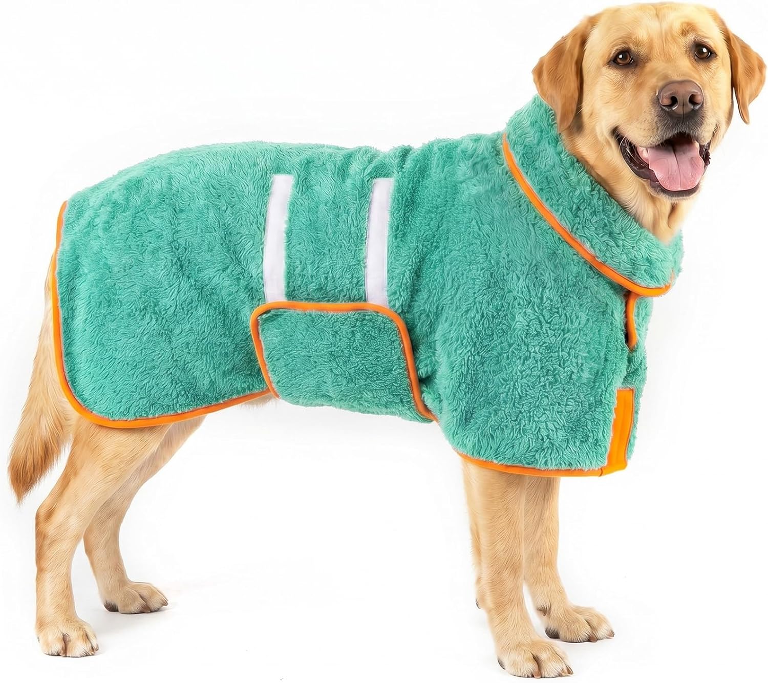 Dog Bathrobe, Super Absorbent for Small to Large Dogs, Dark Blue XL | Dog Robes with Soft Fleece, Warm & Cozy, Adjustable Fit