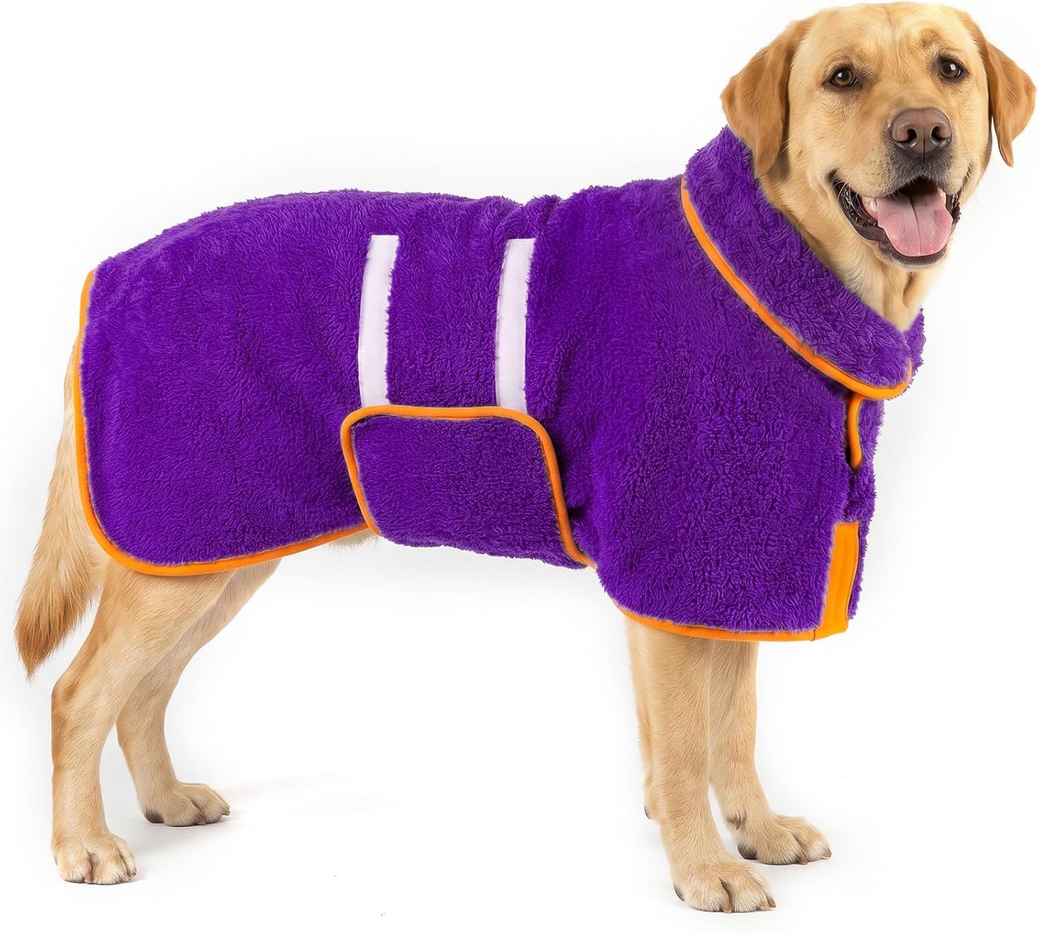 Dog Bathrobe, Super Absorbent for Small to Large Dogs, Dark Blue XL | Dog Robes with Soft Fleece, Warm & Cozy, Adjustable Fit
