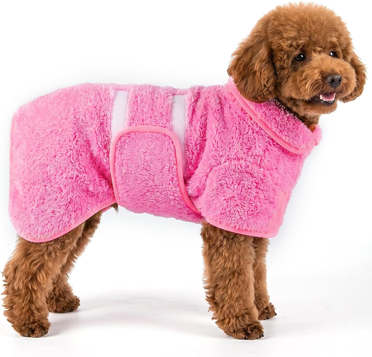 Dog Bathrobe, Super Absorbent for Small to Large Dogs, Dark Blue XL | Dog Robes with Soft Fleece, Warm & Cozy, Adjustable Fit