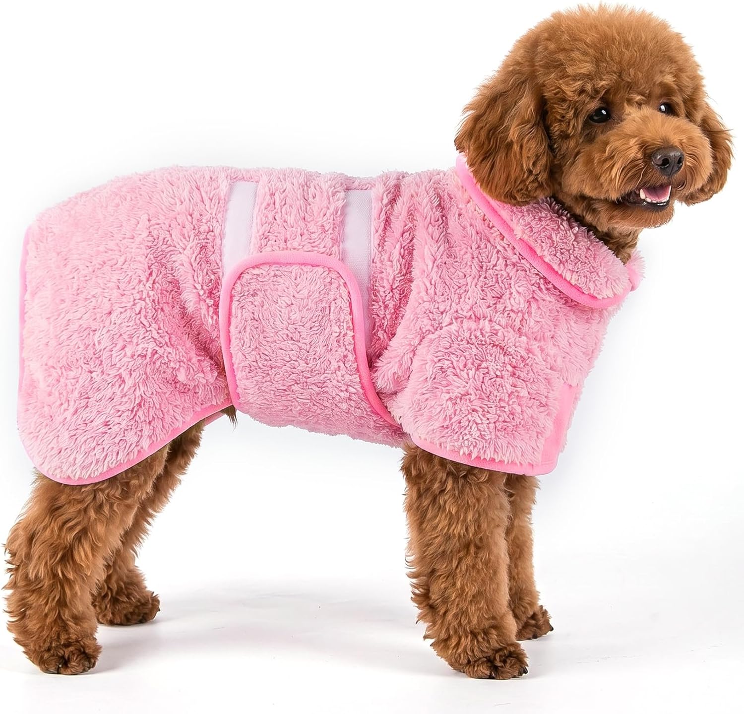 Dog Bathrobe, Super Absorbent for Small to Large Dogs, Dark Blue XL | Dog Robes with Soft Fleece, Warm & Cozy, Adjustable Fit