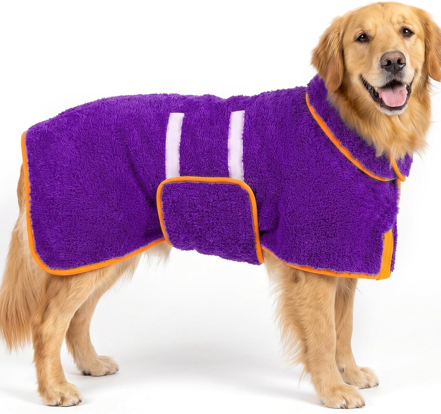 Dog Bathrobe, Super Absorbent for Small to Large Dogs, Dark Blue XL | Dog Robes with Soft Fleece, Warm & Cozy, Adjustable Fit
