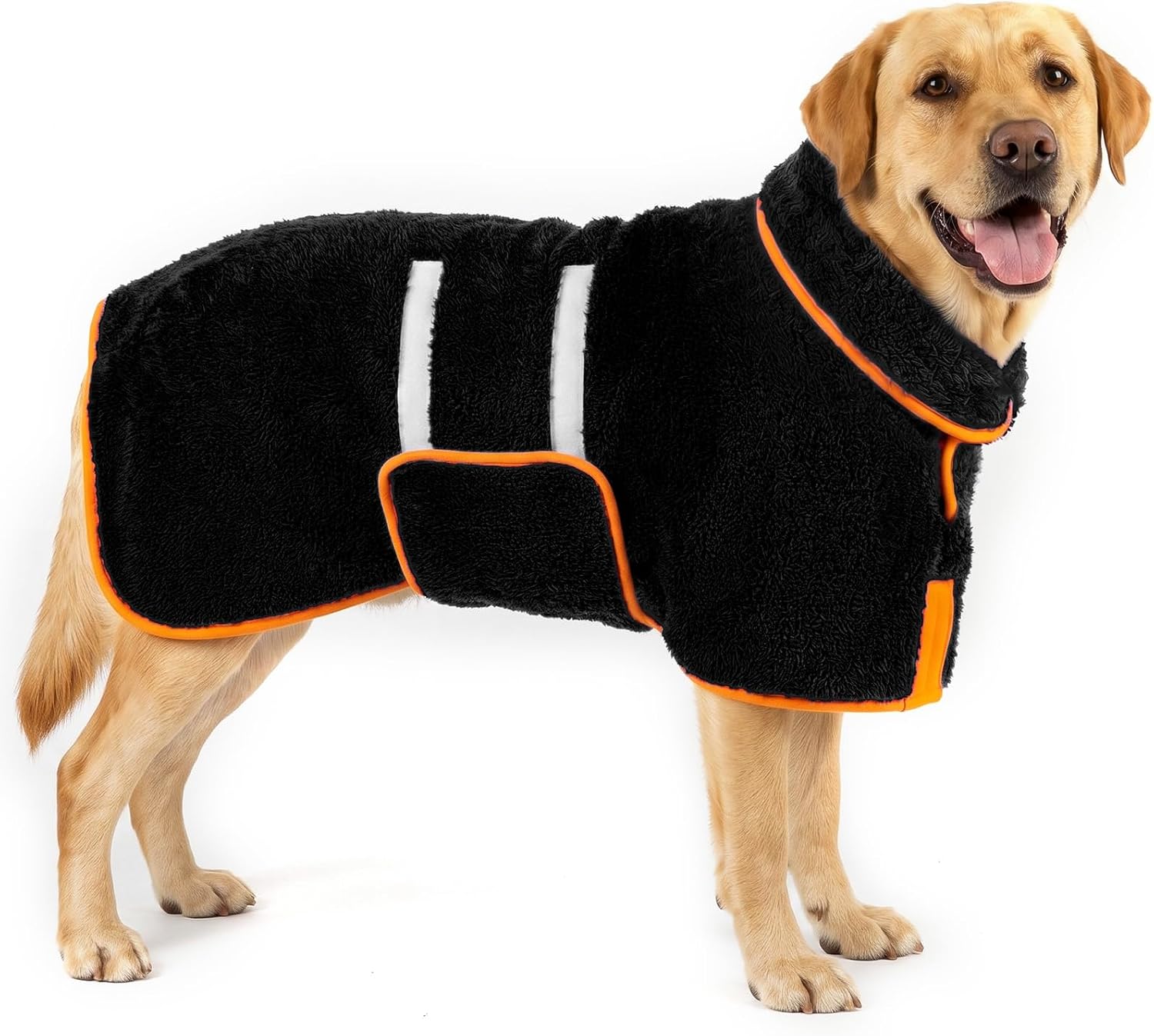 Dog Bathrobe, Super Absorbent for Small to Large Dogs, Dark Blue XL | Dog Robes with Soft Fleece, Warm & Cozy, Adjustable Fit