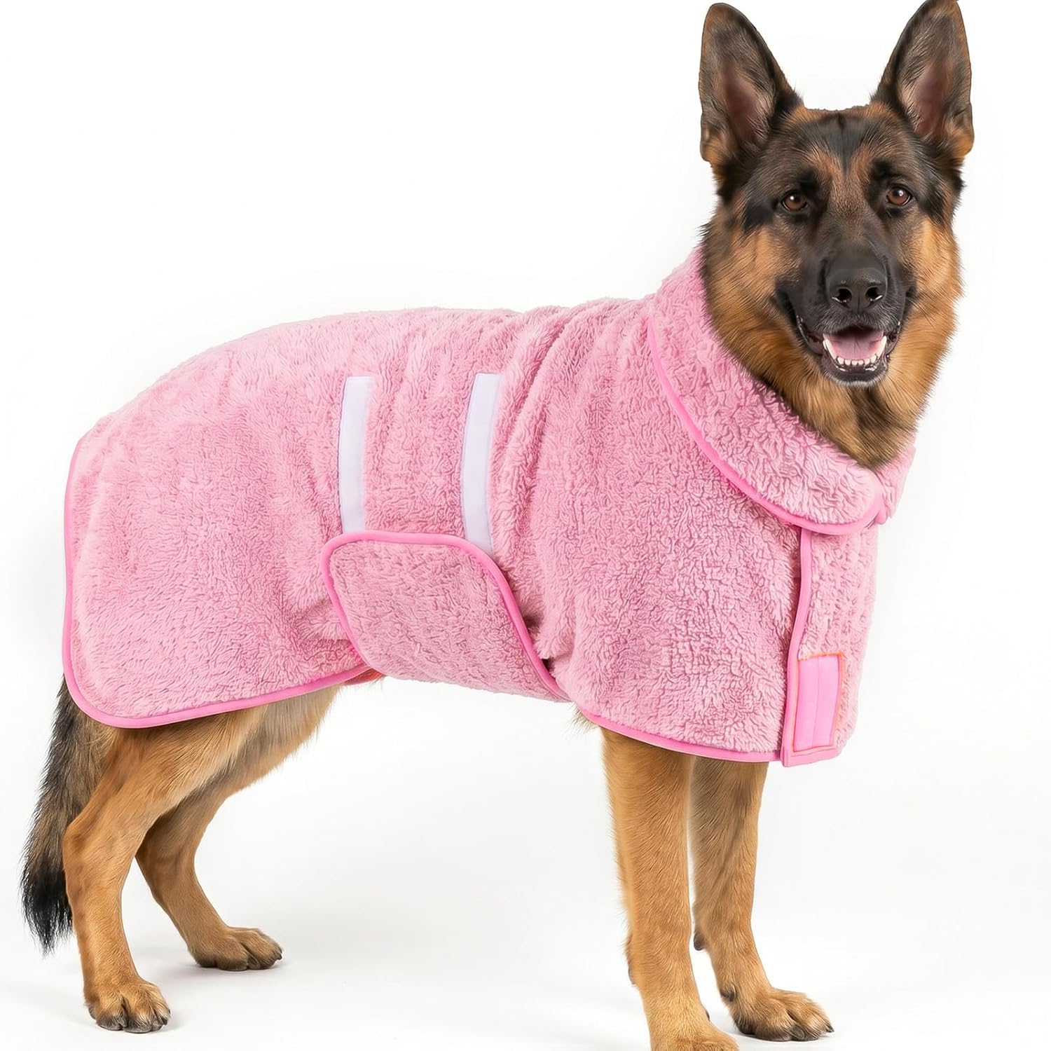 Dog Bathrobe, Super Absorbent for Small to Large Dogs, Dark Blue XL | Dog Robes with Soft Fleece, Warm & Cozy, Adjustable Fit
