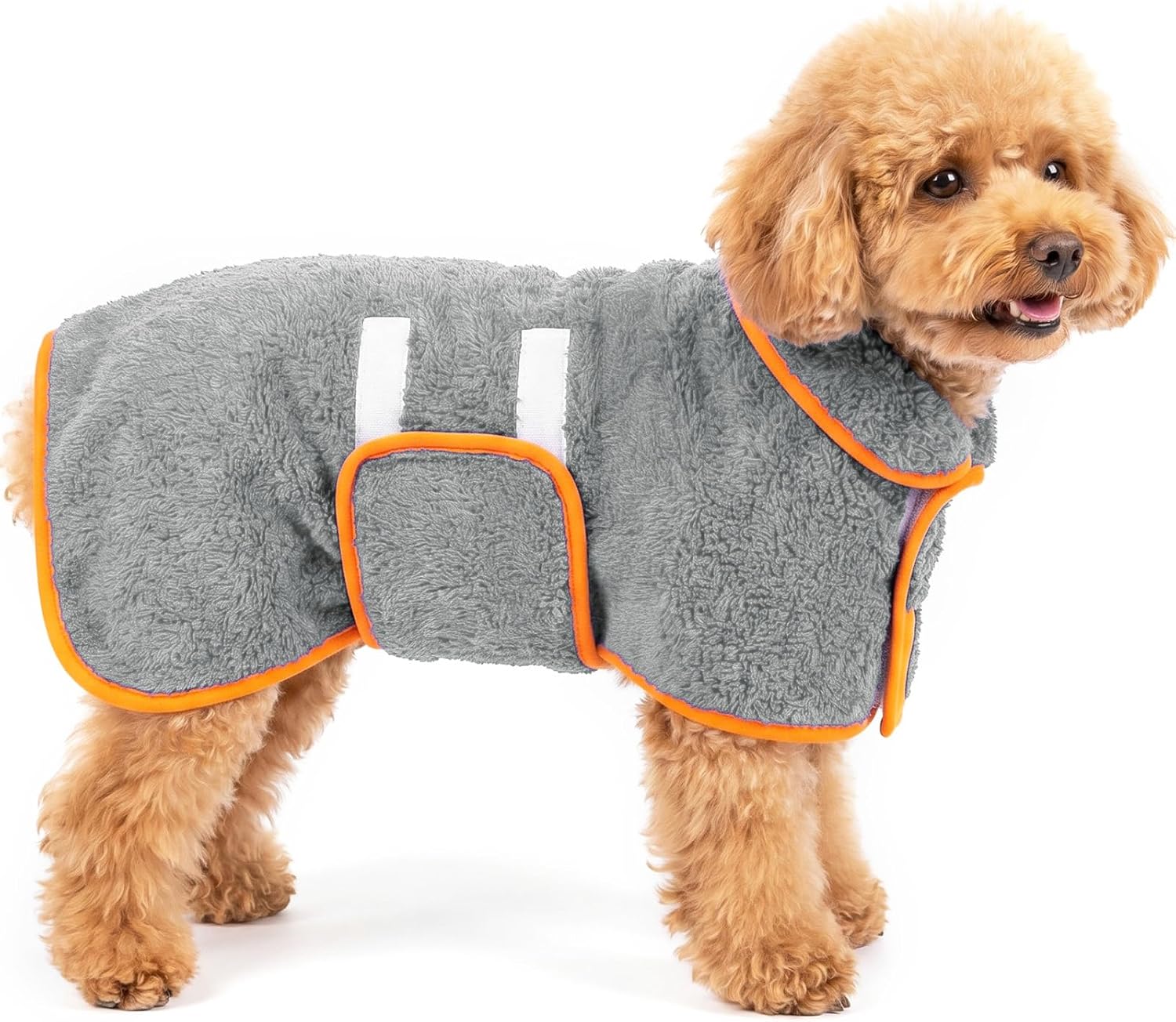 Dog Bathrobe, Super Absorbent for Small to Large Dogs, Dark Blue XL | Dog Robes with Soft Fleece, Warm & Cozy, Adjustable Fit