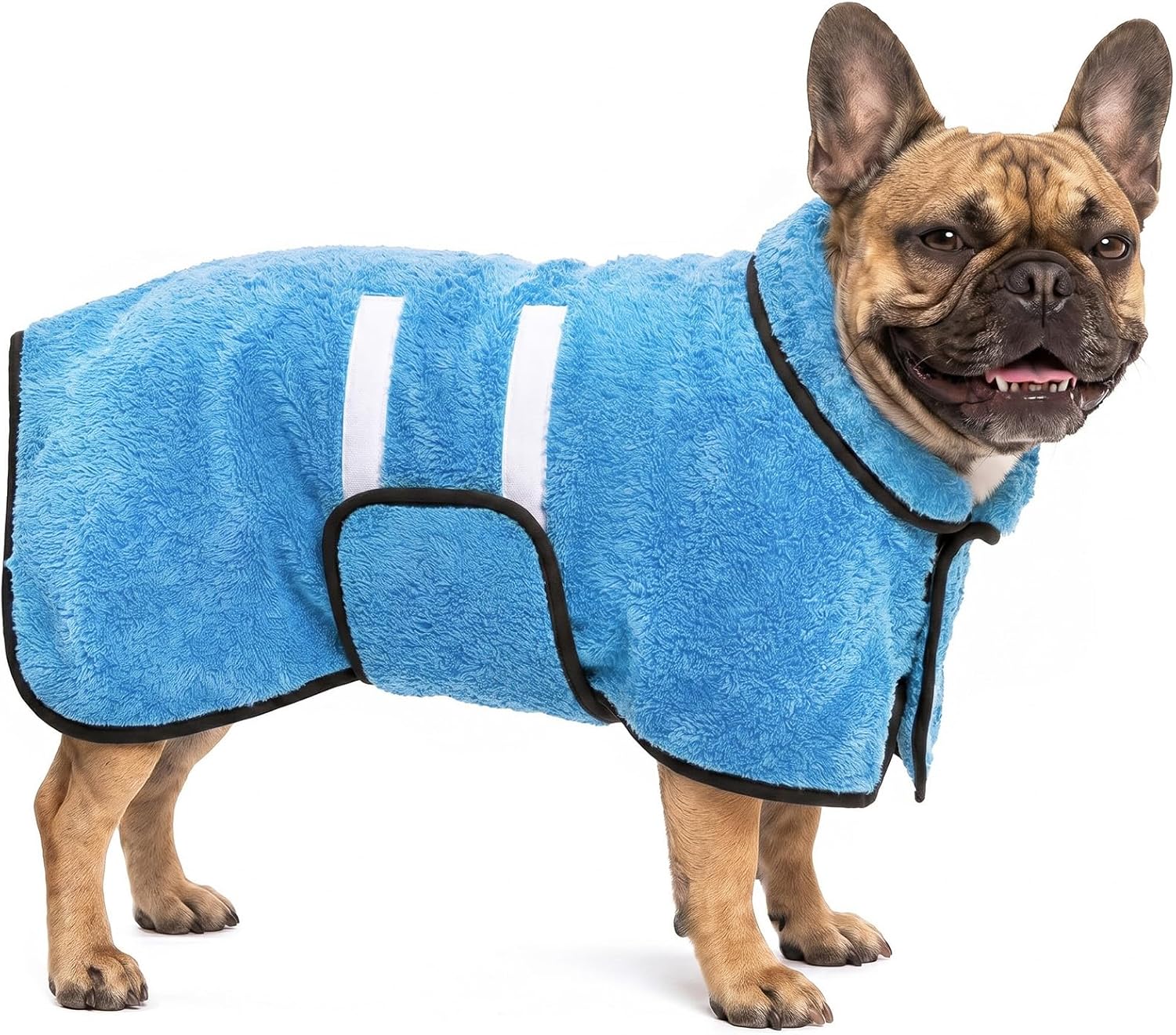 Dog Bathrobe, Super Absorbent for Small to Large Dogs, Dark Blue XL | Dog Robes with Soft Fleece, Warm & Cozy, Adjustable Fit