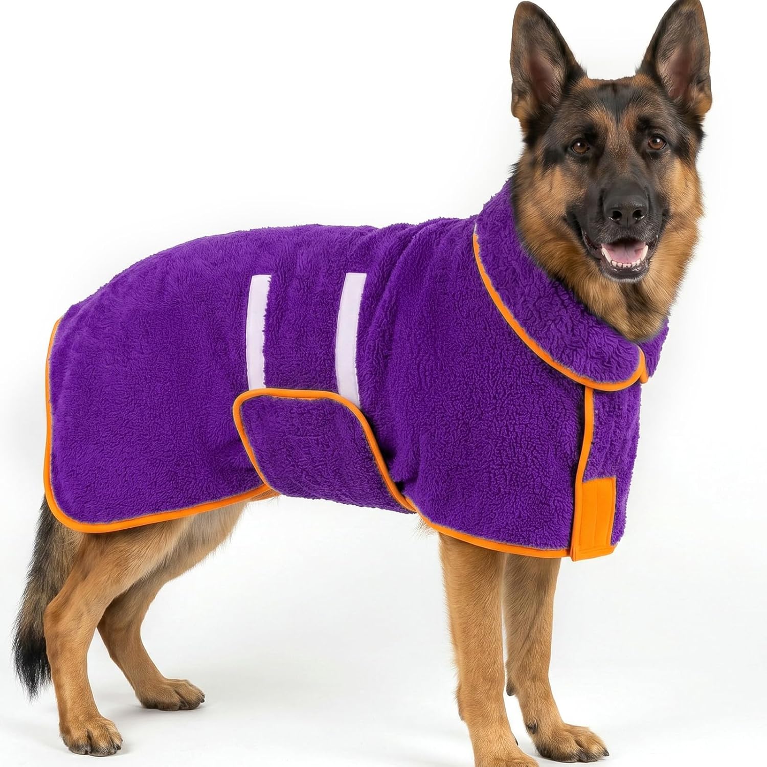 Dog Bathrobe, Super Absorbent for Small to Large Dogs, Dark Blue XL | Dog Robes with Soft Fleece, Warm & Cozy, Adjustable Fit
