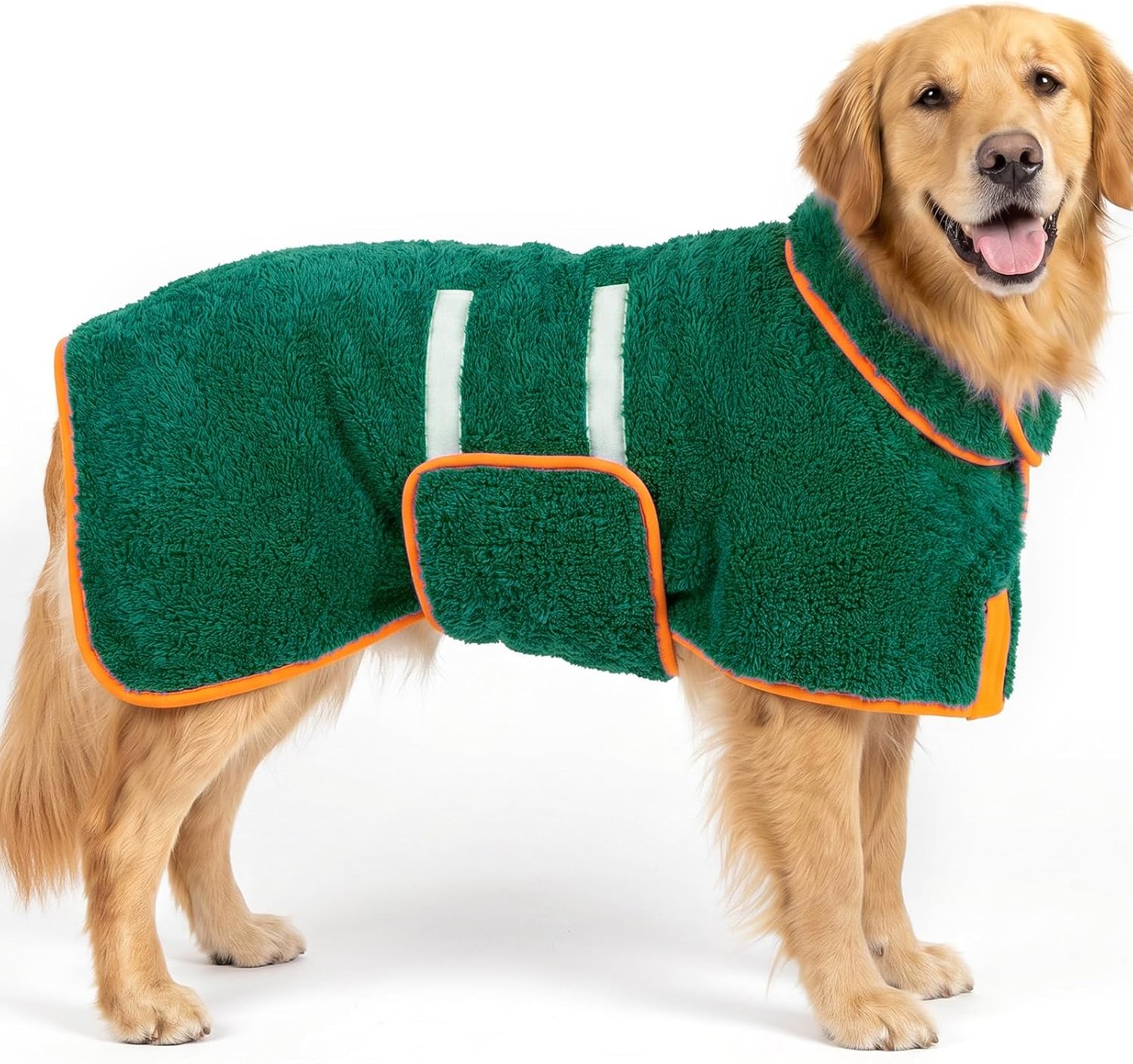 Dog Bathrobe, Super Absorbent for Small to Large Dogs, Dark Blue XL | Dog Robes with Soft Fleece, Warm & Cozy, Adjustable Fit