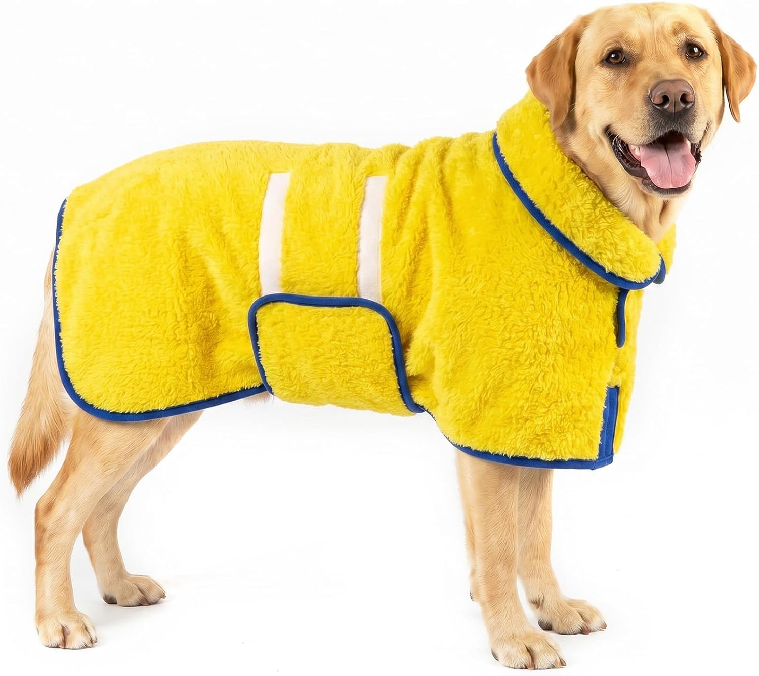 Dog Bathrobe, Super Absorbent for Small to Large Dogs, Dark Blue XL | Dog Robes with Soft Fleece, Warm & Cozy, Adjustable Fit