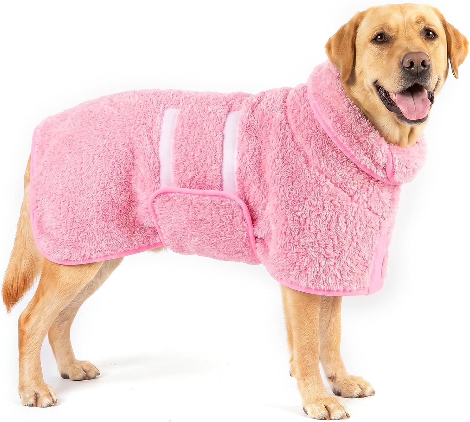 Dog Bathrobe, Super Absorbent for Small to Large Dogs, Dark Blue XL | Dog Robes with Soft Fleece, Warm & Cozy, Adjustable Fit
