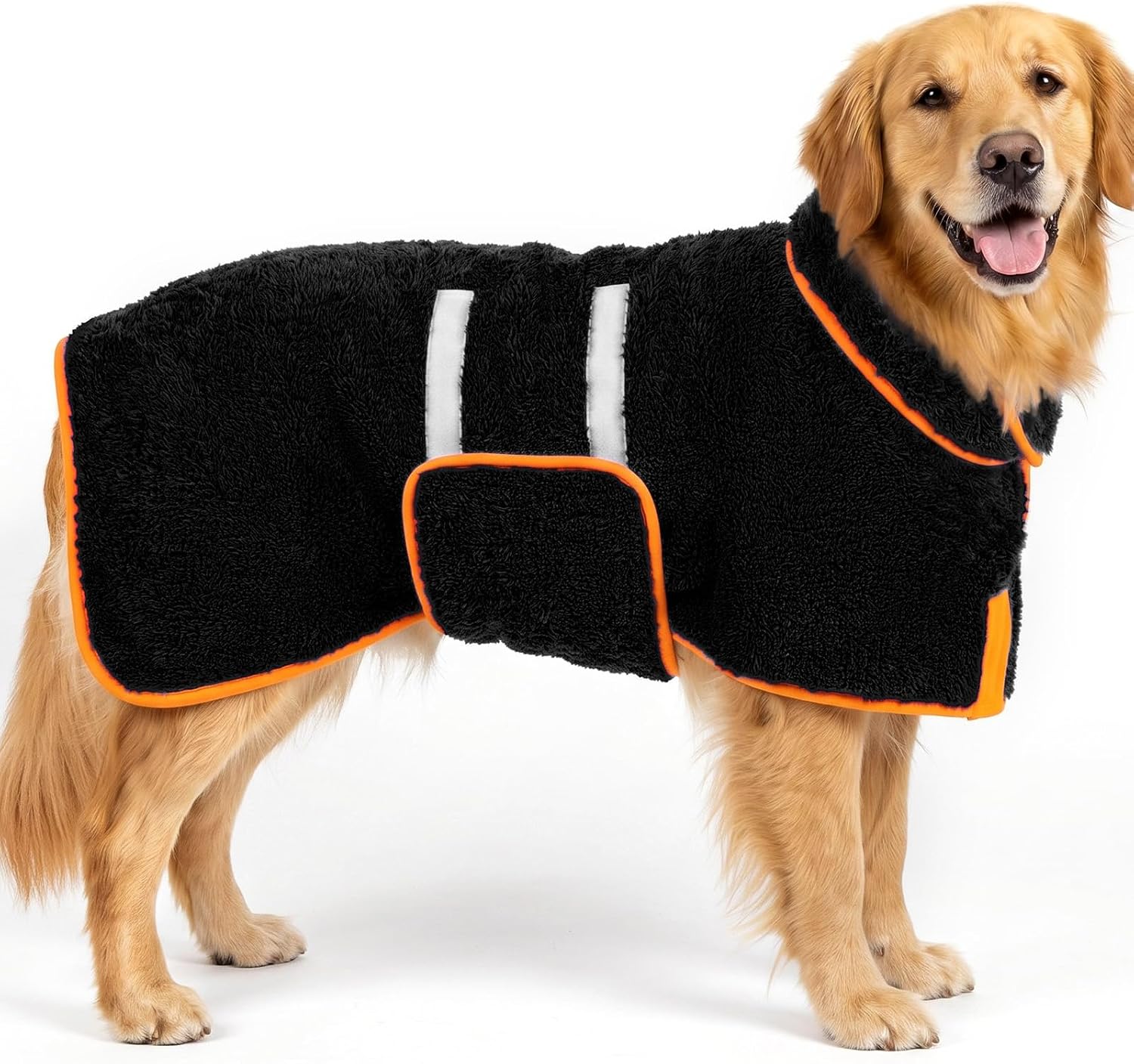 Dog Bathrobe, Super Absorbent for Small to Large Dogs, Dark Blue XL | Dog Robes with Soft Fleece, Warm & Cozy, Adjustable Fit
