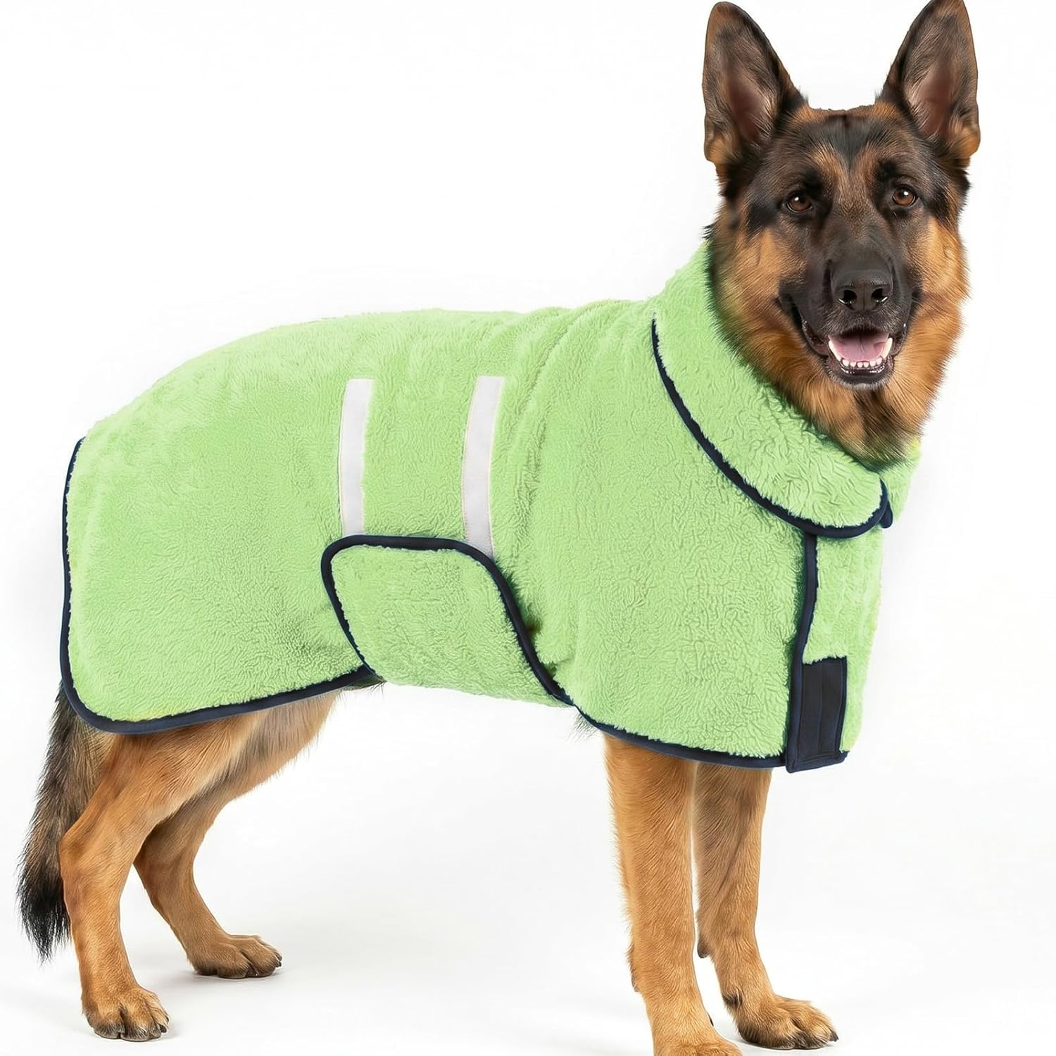 Dog Bathrobe, Super Absorbent for Small to Large Dogs, Dark Blue XL | Dog Robes with Soft Fleece, Warm & Cozy, Adjustable Fit