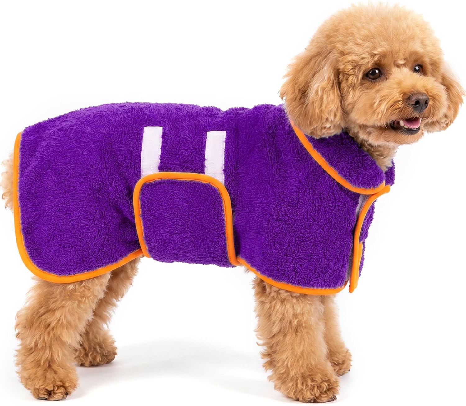 Dog Bathrobe, Super Absorbent for Small to Large Dogs, Dark Blue XL | Dog Robes with Soft Fleece, Warm & Cozy, Adjustable Fit