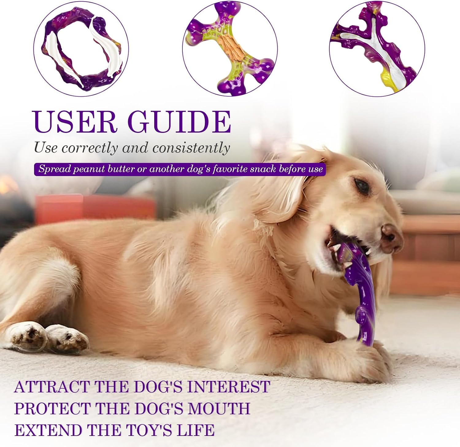 Frienhund Tough Dog Toys for Aggressive Chewers 3 Pack, Indestructible Dog Toys for Large Dogs, Dog Chew Toys, Aggressive Che