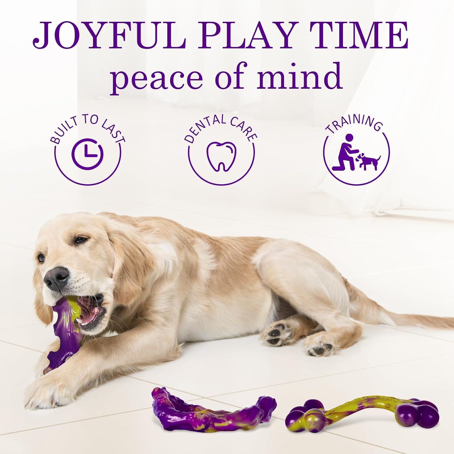 Frienhund Tough Dog Toys for Aggressive Chewers 3 Pack, Indestructible Dog Toys for Large Dogs, Dog Chew Toys, Aggressive Che