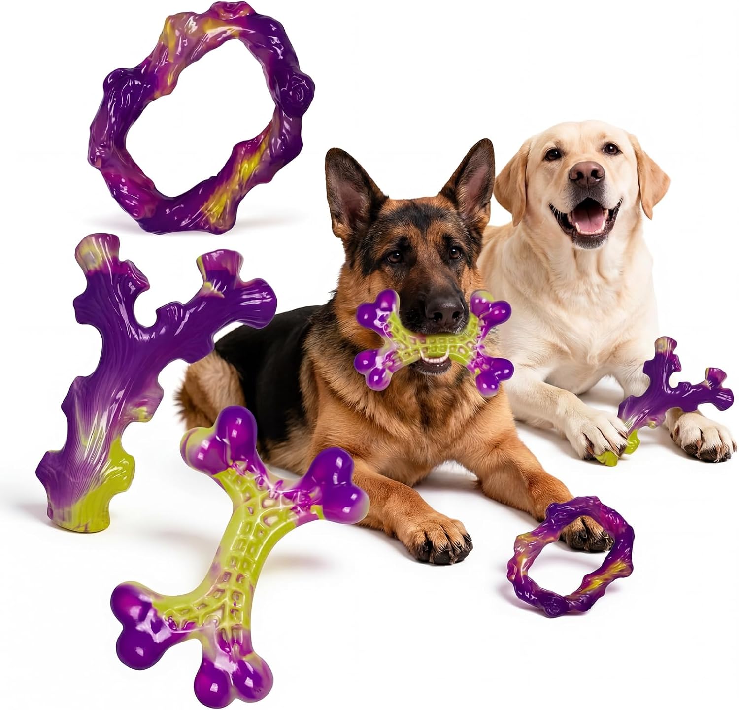 Frienhund Tough Dog Toys for Aggressive Chewers 3 Pack, Indestructible Dog Toys for Large Dogs, Dog Chew Toys, Aggressive Che