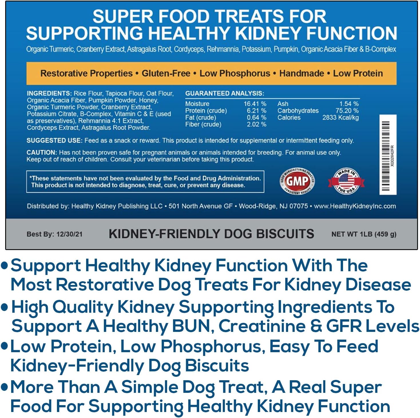 Kidney Restore Dog Treats with Hard Copy Special Report Kidney Support Chew Biscuit Cleanse Renal Canine Cookie for Kidneys —
